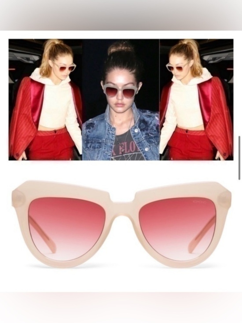 Komono Stella Cat Eye Pale Blush Sunglasses